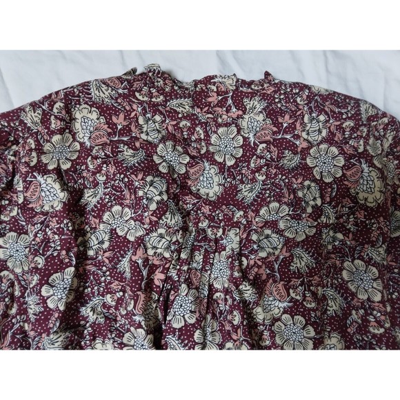 NWT Loft Floral Ruffle Shirtdress Button Down Tie Belt Size Large - Picture 14 of 16